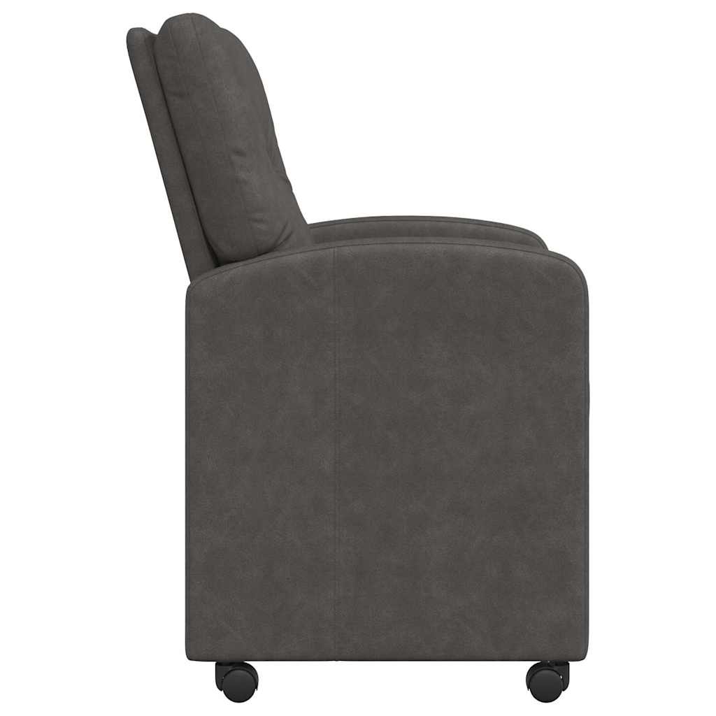 vidaXL Krzesełka jadalne na kółkach 2 pcs Czarny 57 x 67 x 95 cm