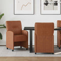 vidaXL Krzesełka jadalne na kółkach 2 pcs Brązowy 57 x 67 x 95 cm