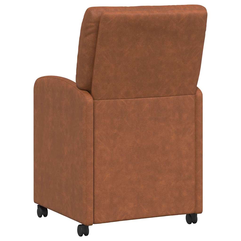 vidaXL Krzesełka jadalne na kółkach 2 pcs Brązowy 57 x 67 x 95 cm
