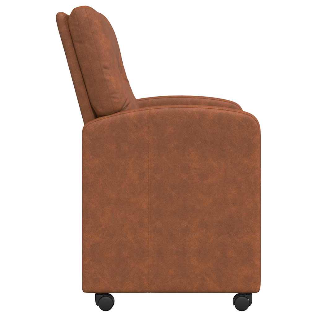 vidaXL Krzesełka jadalne na kółkach 2 pcs Brązowy 57 x 67 x 95 cm
