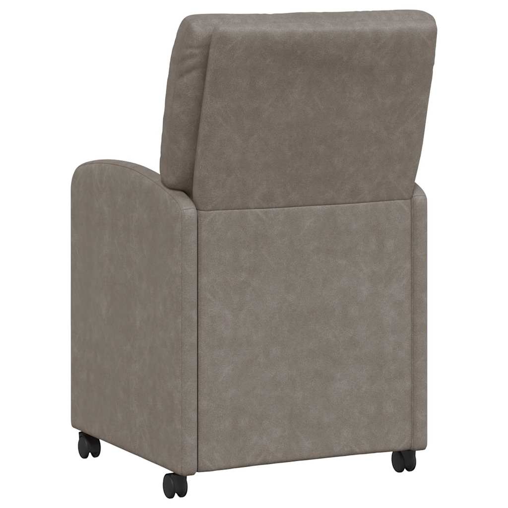 vidaXL Krzesełka jadalne na kółkach 2 pcs Szary 57 x 67 x 95 cm