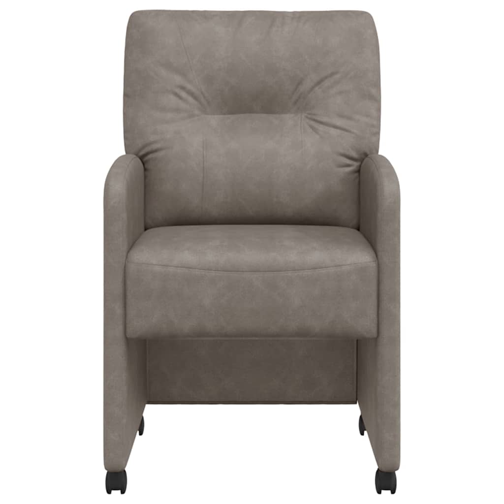vidaXL Krzesełka jadalne na kółkach 2 pcs Szary 57 x 67 x 95 cm