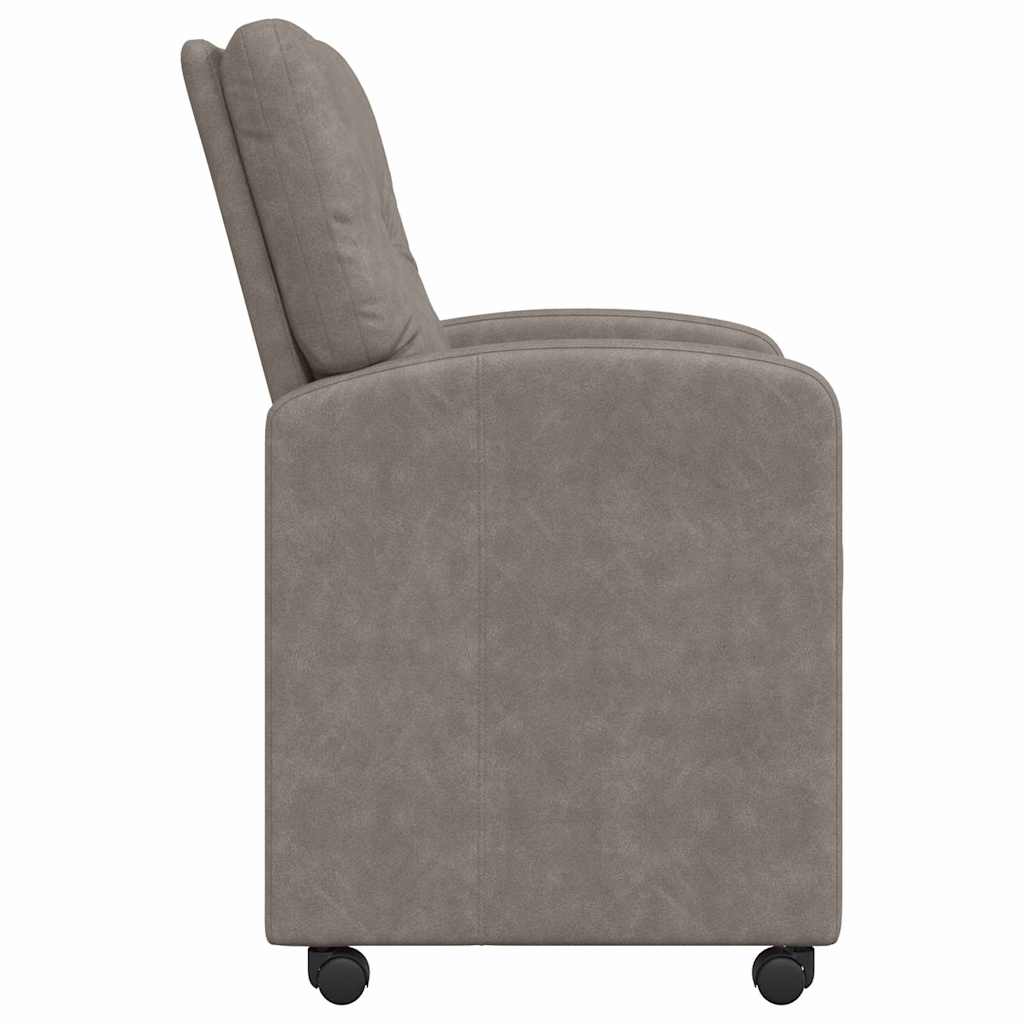 vidaXL Krzesełka jadalne na kółkach 2 pcs Szary 57 x 67 x 95 cm