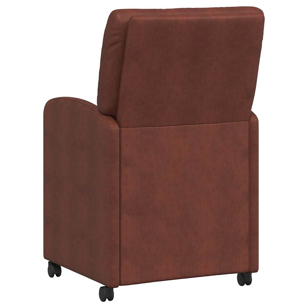 vidaXL Krzesełka jadalne na kółkach z kółkami 2 pcs Błyszczący brązowy