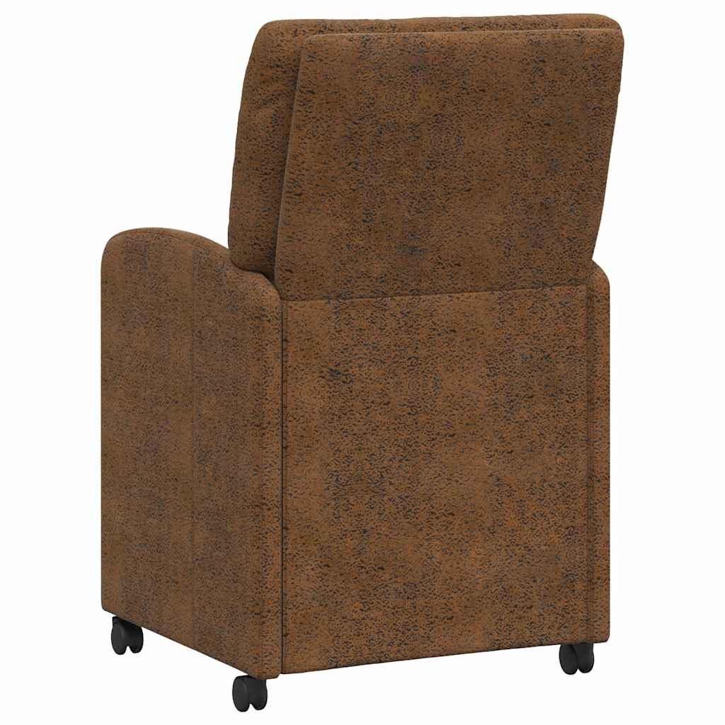vidaXL Krzesełka jadalne na kółkach 2 pcs Brązowy 57 x 67 x 95 cm