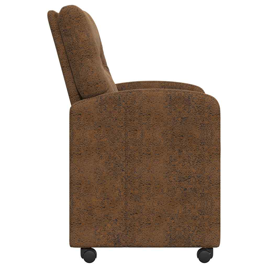 vidaXL Krzesełka jadalne na kółkach 2 pcs Brązowy 57 x 67 x 95 cm