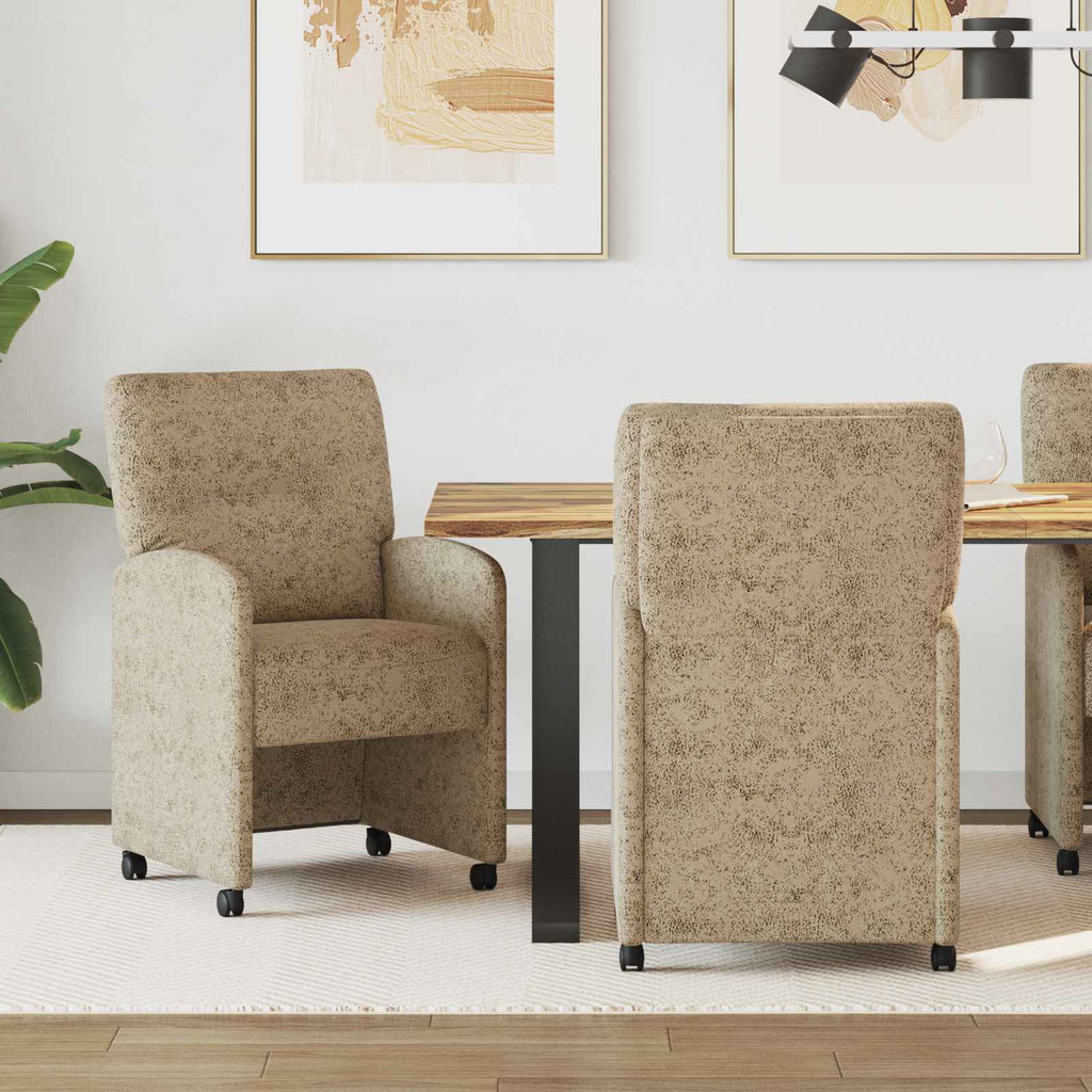 vidaXL Krzesełka jadalne na kółkach 2 pcs Jasnoszary 57 x 67 x 95 cm
