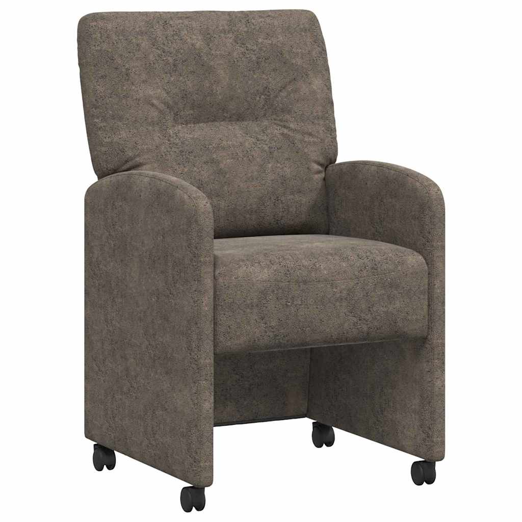 vidaXL Krzesełka jadalne na kółkach 2 pcs ciemno szary 57 x 67 x 95 cm