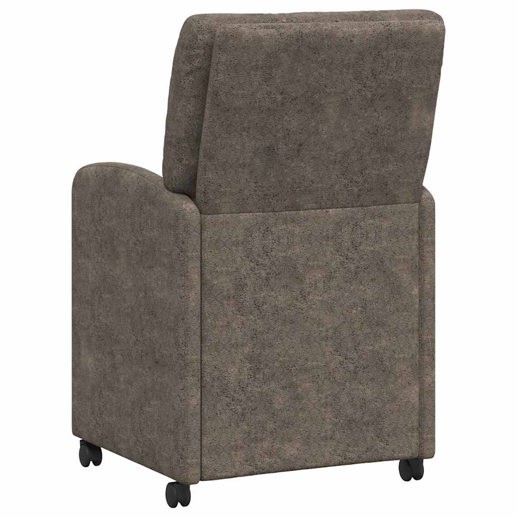 vidaXL Krzesełka jadalne na kółkach 2 pcs ciemno szary 57 x 67 x 95 cm