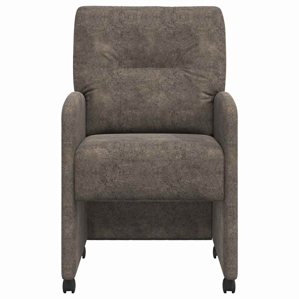vidaXL Krzesełka jadalne na kółkach 2 pcs ciemno szary 57 x 67 x 95 cm