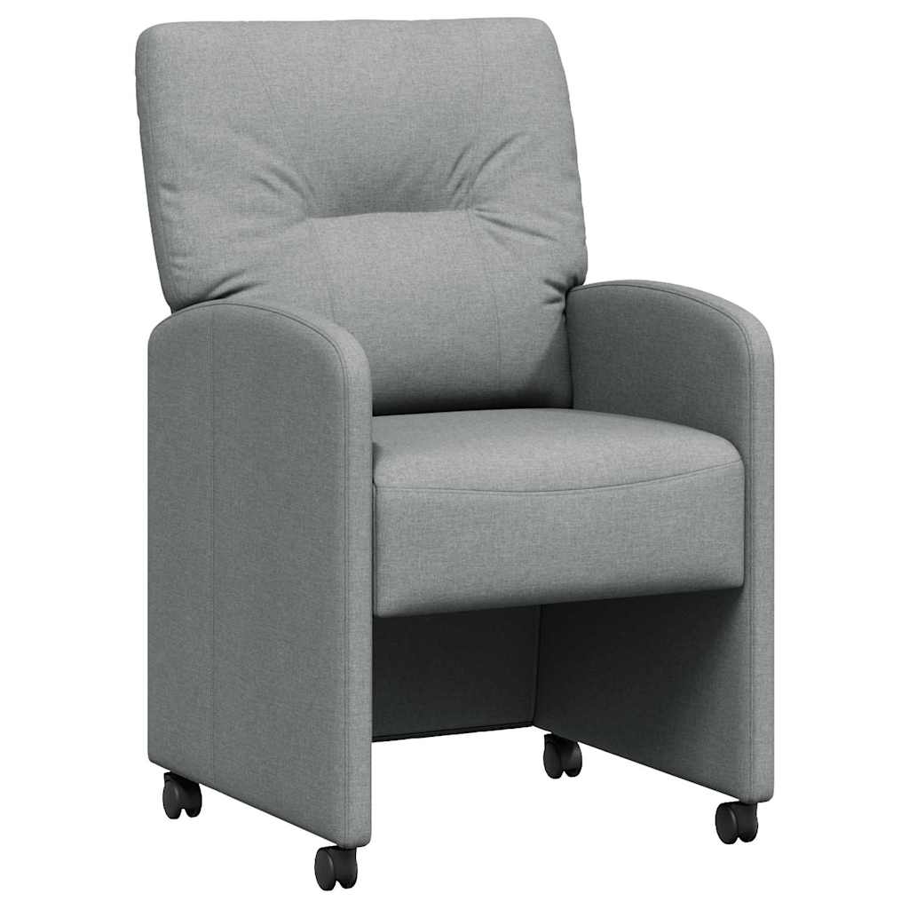 vidaXL Krzesełka jadalne na kółkach 2 pcs Jasnoszary 57 x 67 x 95 cm