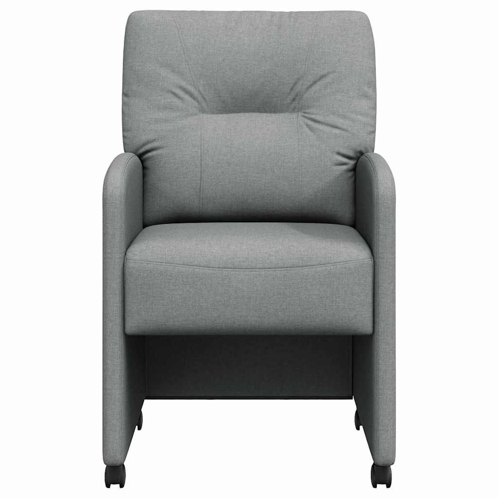 vidaXL Krzesełka jadalne na kółkach 2 pcs Jasnoszary 57 x 67 x 95 cm