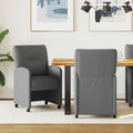 vidaXL Krzesełka jadalne na kółkach 2 pcs ciemno szary 57 x 67 x 95 cm
