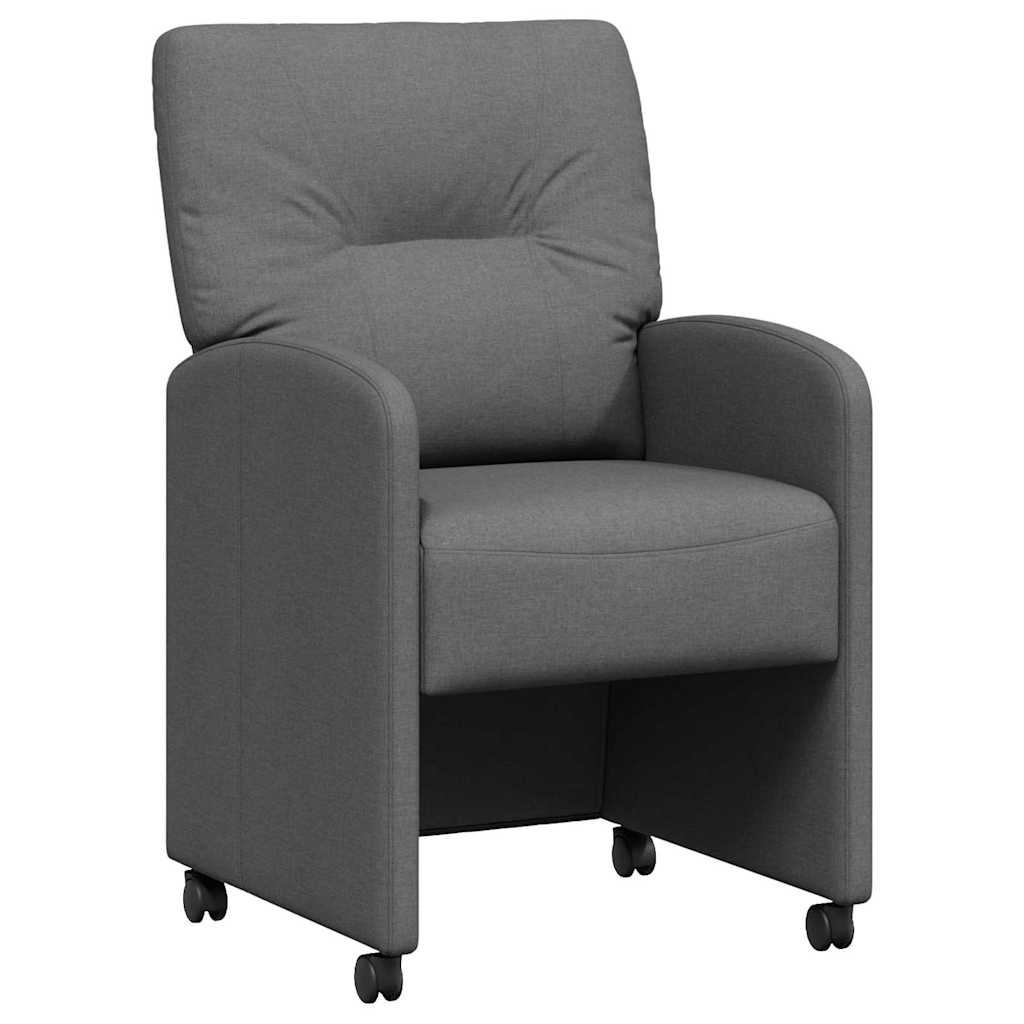 vidaXL Krzesełka jadalne na kółkach 2 pcs ciemno szary 57 x 67 x 95 cm