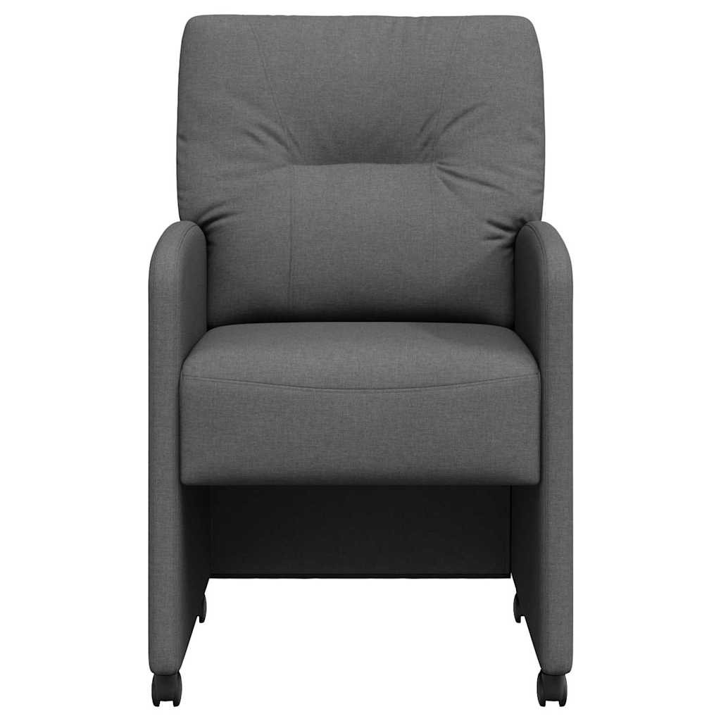vidaXL Krzesełka jadalne na kółkach 2 pcs ciemno szary 57 x 67 x 95 cm