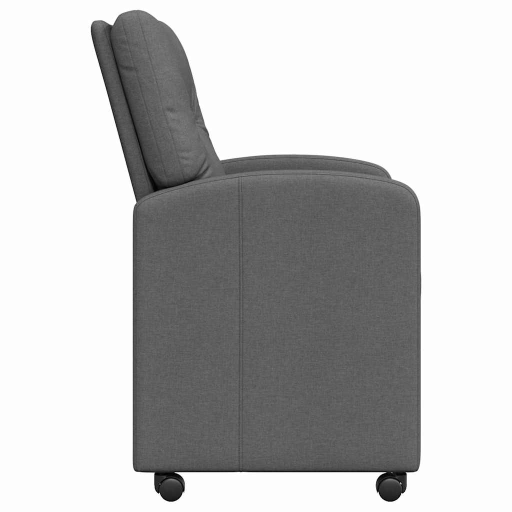 vidaXL Krzesełka jadalne na kółkach 2 pcs ciemno szary 57 x 67 x 95 cm