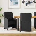vidaXL Krzesełka jadalne na kółkach 2 pcs Czarny 57 x 67 x 95 cm