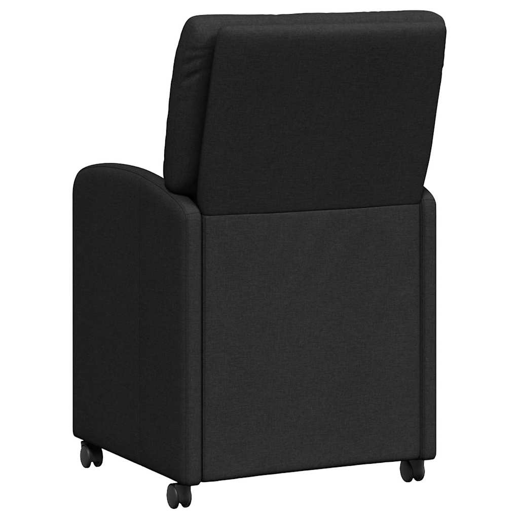 vidaXL Krzesełka jadalne na kółkach 2 pcs Czarny 57 x 67 x 95 cm