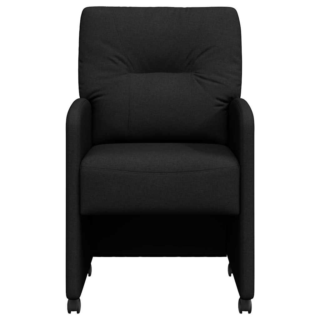 vidaXL Krzesełka jadalne na kółkach 2 pcs Czarny 57 x 67 x 95 cm