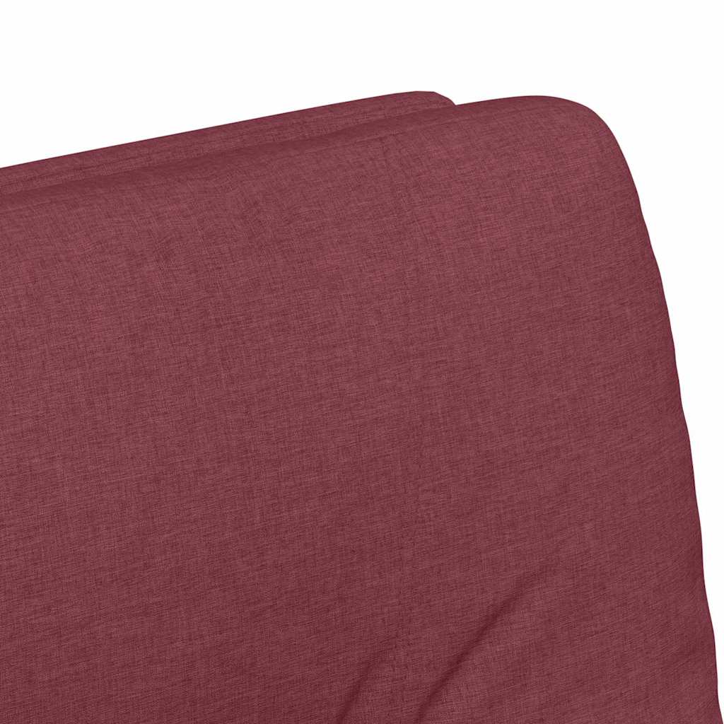 vidaXL Krzesełka jadalne na kółkach 2 pcs czerwone wino tkanina