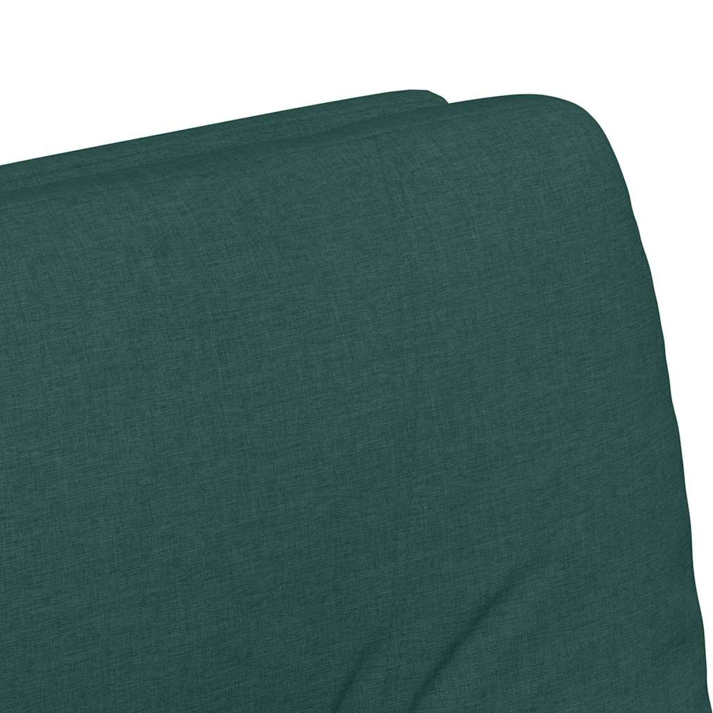 vidaXL Krzesełka jadalne na kółkach 2 pcs Ciemnozielony tkanina