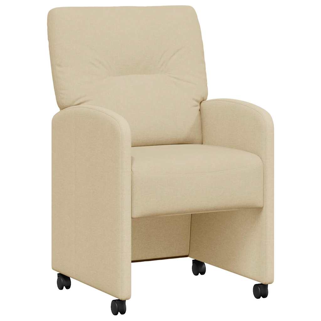vidaXL Krzesełka jadalne na kółkach 2 pcs Kremowy 57 x 67 x 95 cm