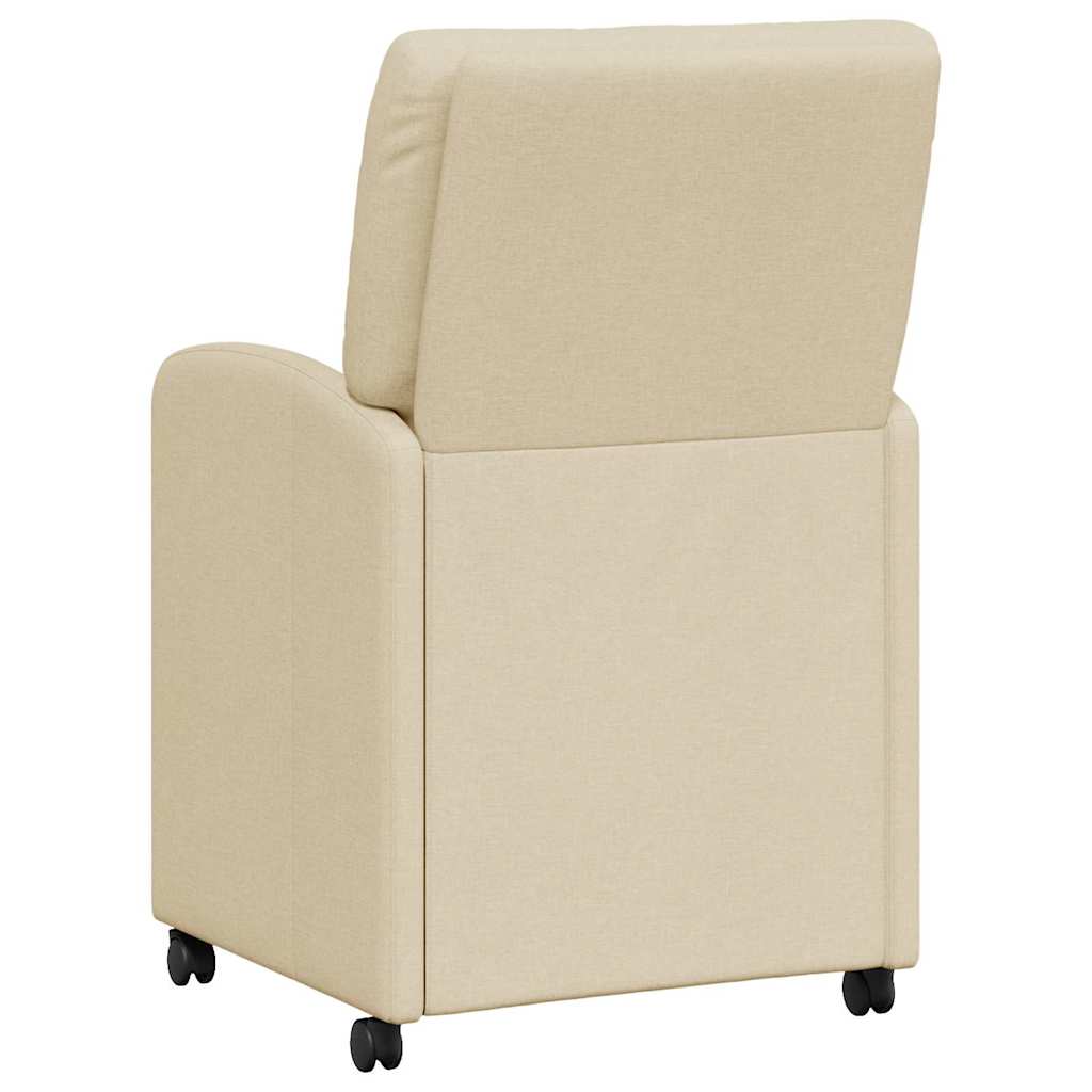 vidaXL Krzesełka jadalne na kółkach 2 pcs Kremowy 57 x 67 x 95 cm