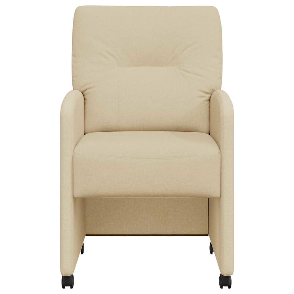 vidaXL Krzesełka jadalne na kółkach 2 pcs Kremowy 57 x 67 x 95 cm