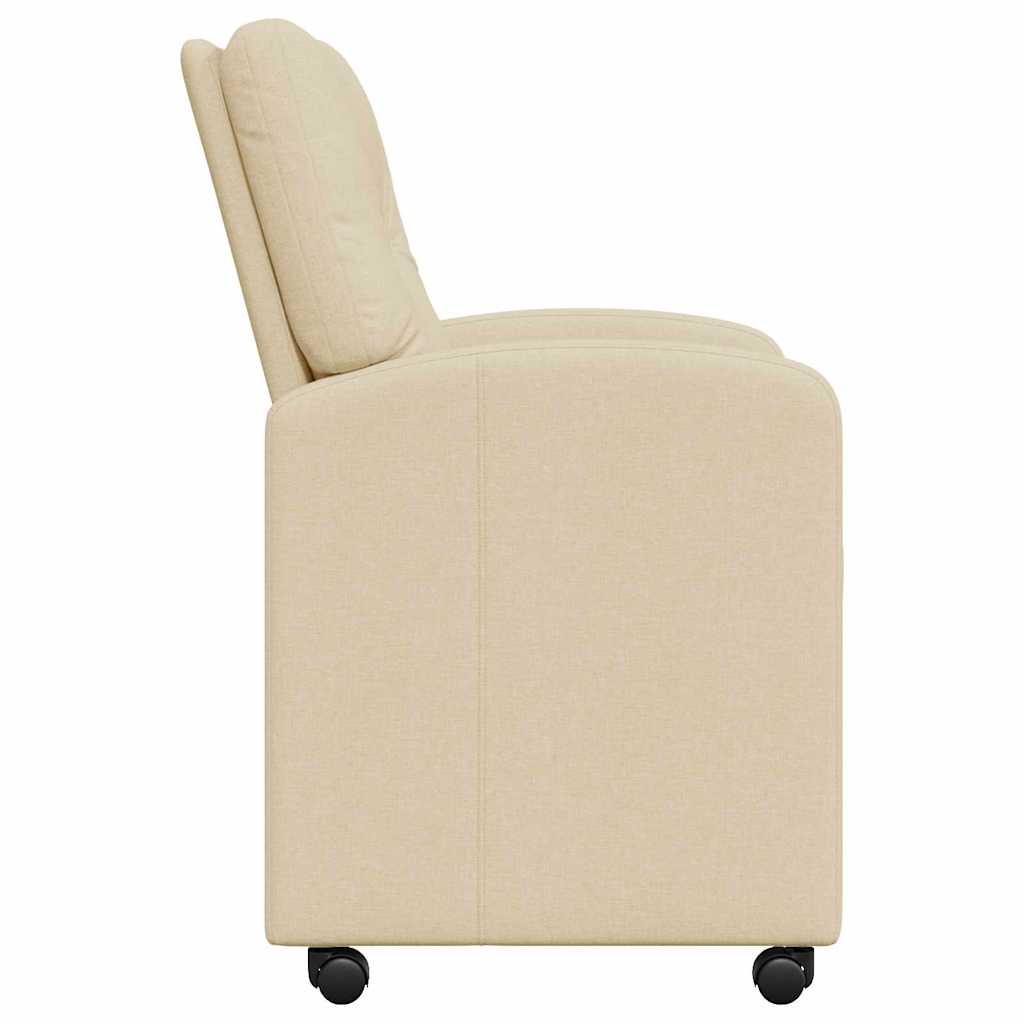 vidaXL Krzesełka jadalne na kółkach 2 pcs Kremowy 57 x 67 x 95 cm
