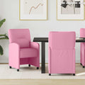 vidaXL Krzesełka jadalne na kółkach 2 pcs Różowy 57 x 67 x 95 cm