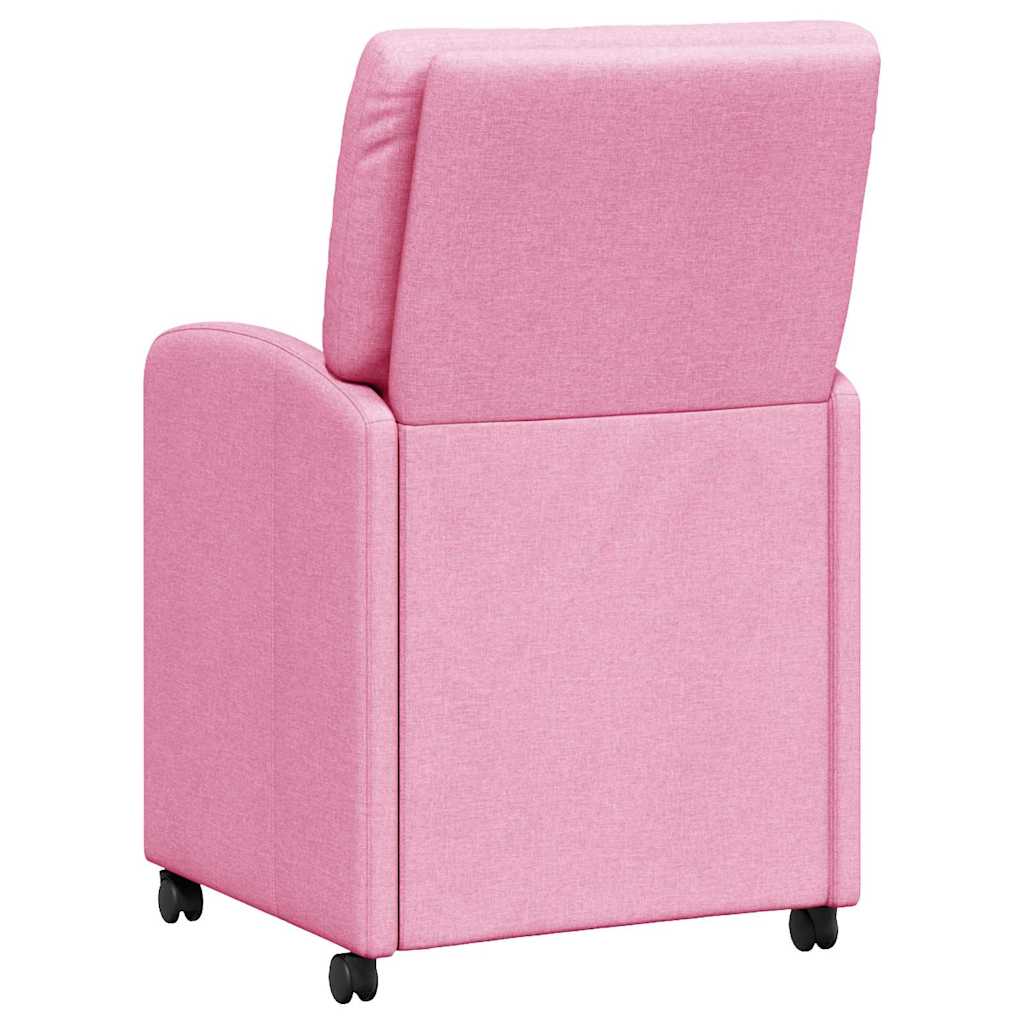 vidaXL Krzesełka jadalne na kółkach 2 pcs Różowy 57 x 67 x 95 cm
