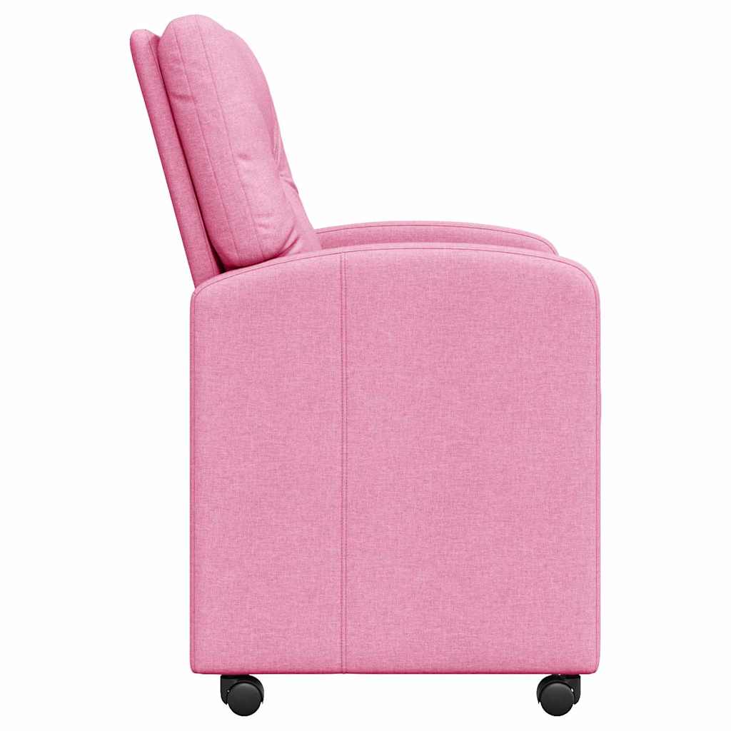 vidaXL Krzesełka jadalne na kółkach 2 pcs Różowy 57 x 67 x 95 cm