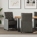 vidaXL Krzesełka jadalne na kółkach 2 pcs Czarny 58 x 67 x 97 cm