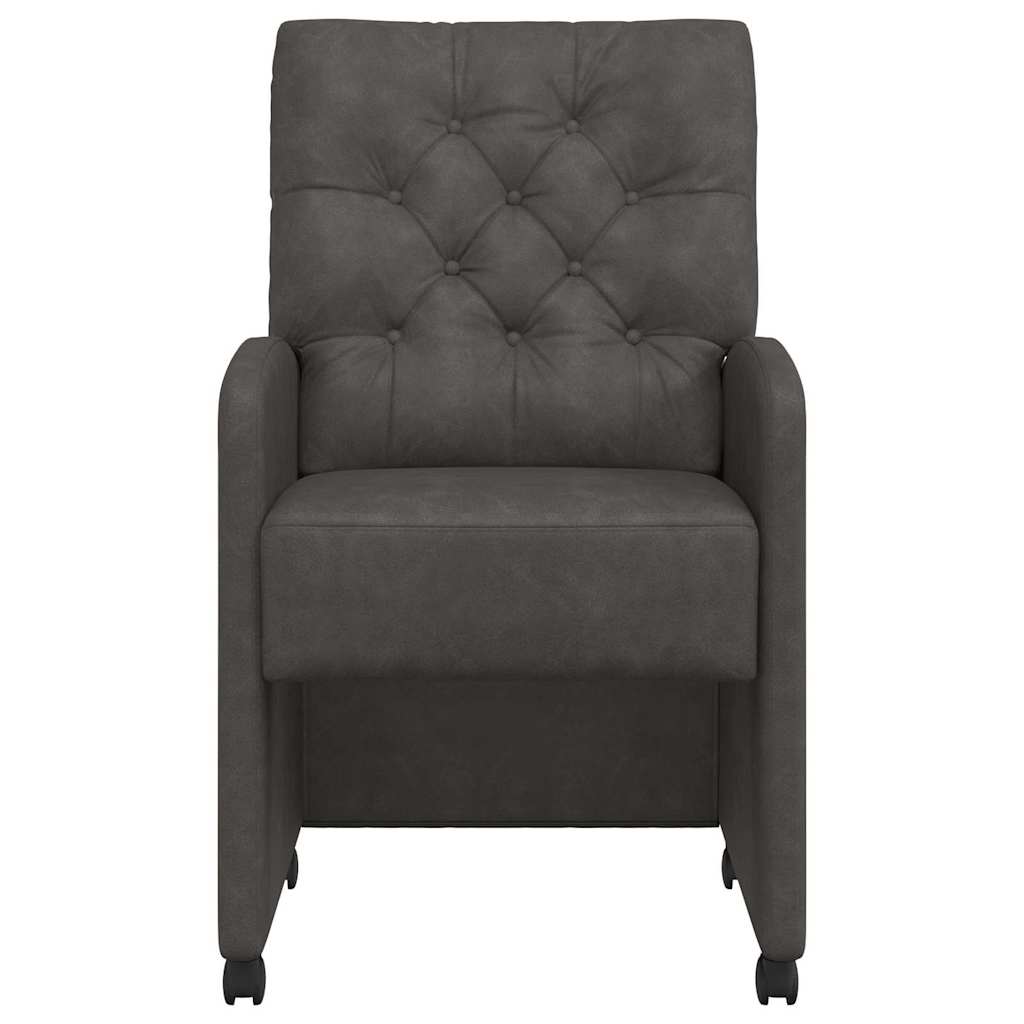vidaXL Krzesełka jadalne na kółkach 2 pcs Czarny 58 x 67 x 97 cm