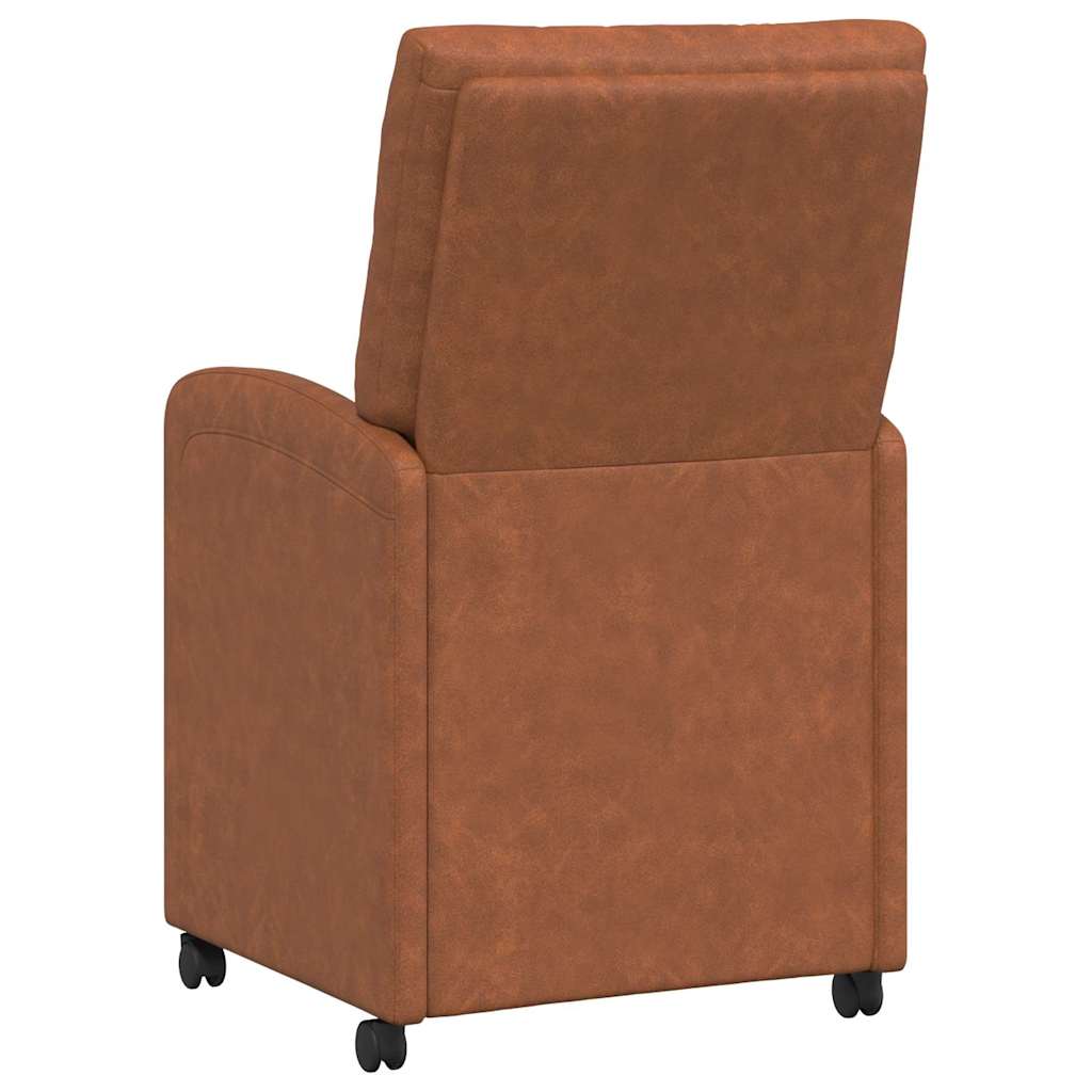 vidaXL Krzesełka jadalne na kółkach 2 pcs Brązowy 58 x 67 x 97 cm