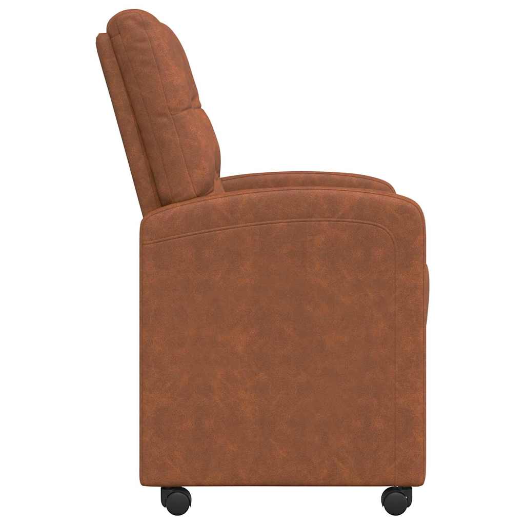 vidaXL Krzesełka jadalne na kółkach 2 pcs Brązowy 58 x 67 x 97 cm