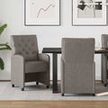 vidaXL Krzesełka jadalne na kółkach 2 pcs Szary 58 x 67 x 97 cm