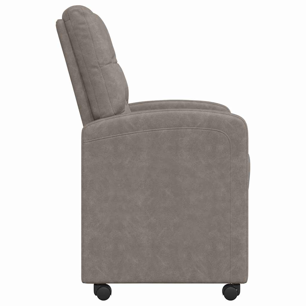 vidaXL Krzesełka jadalne na kółkach 2 pcs Szary 58 x 67 x 97 cm