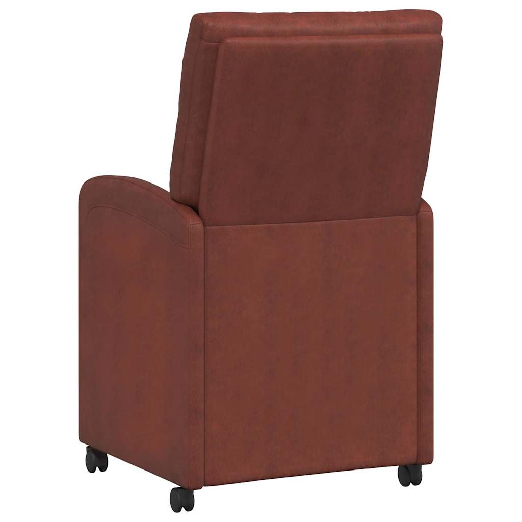 vidaXL Krzesełka jadalne na kółkach z kółkami 2 pcs Błyszczący brązowy