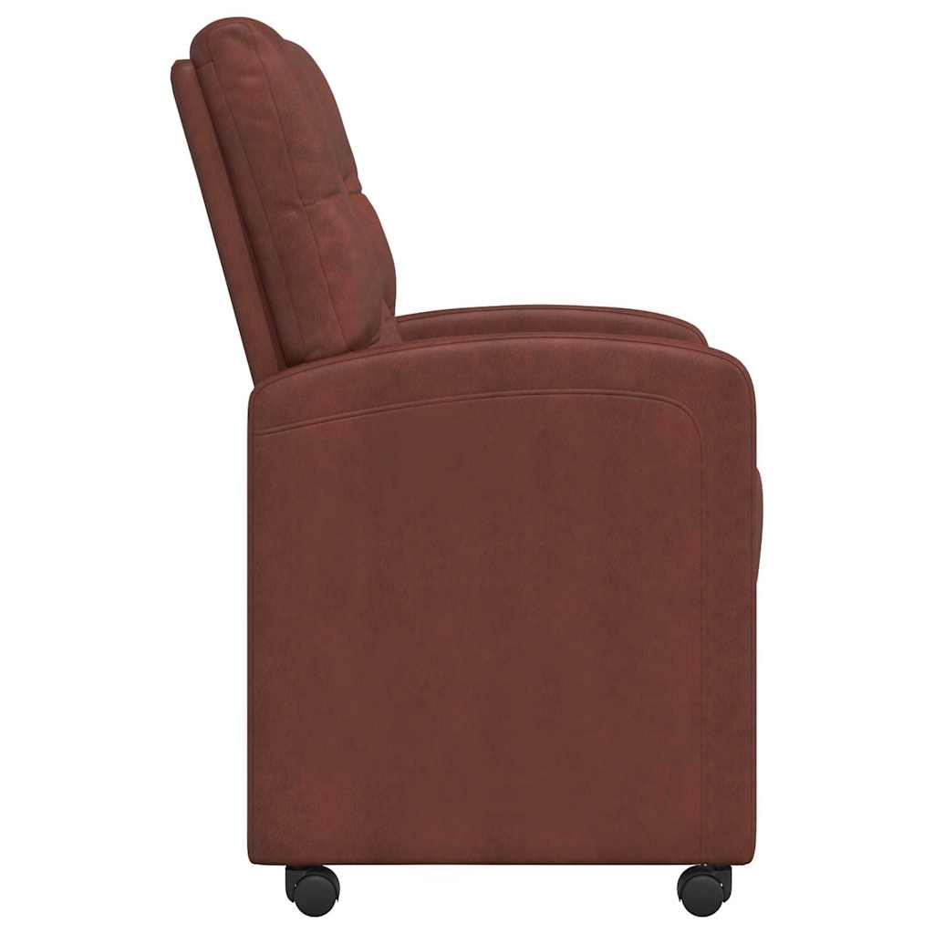 vidaXL Krzesełka jadalne na kółkach z kółkami 2 pcs Błyszczący brązowy