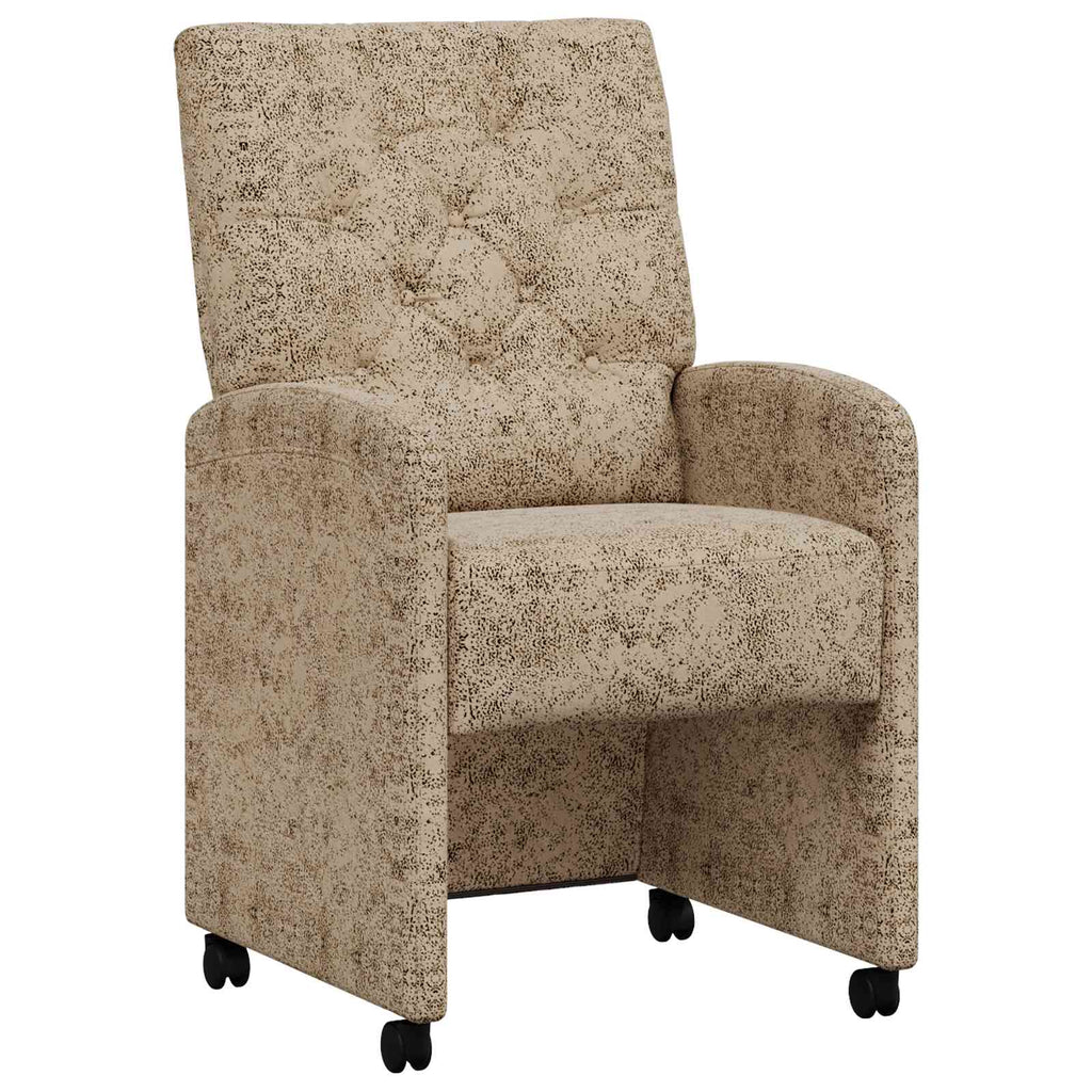 vidaXL Krzesełka jadalne na kółkach 2 pcs Jasnoszary 58 x 67 x 97 cm