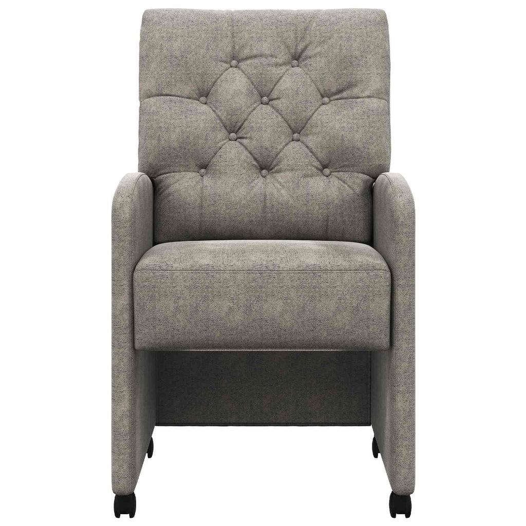 vidaXL Krzesełka jadalne na kółkach 2 pcs Jasnoszary 58 x 67 x 97 cm