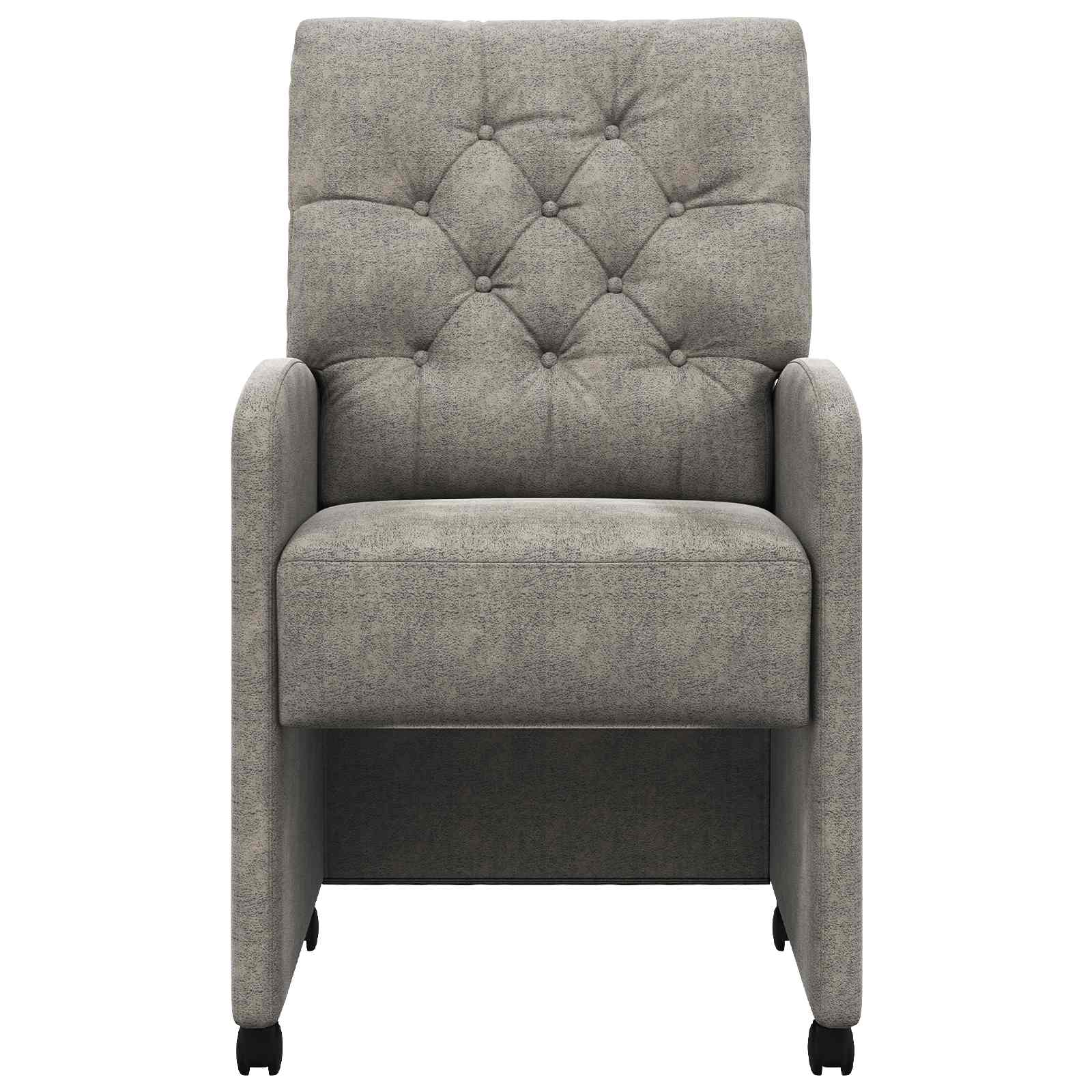vidaXL Krzesełka jadalne na kółkach 2 pcs Jasnoszary 58 x 67 x 97 cm