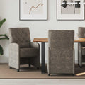 vidaXL Krzesełka jadalne na kółkach 2 pcs ciemno szary 58 x 67 x 97 cm