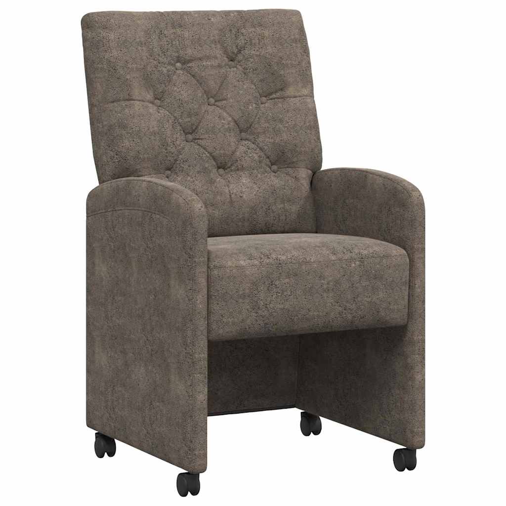 vidaXL Krzesełka jadalne na kółkach 2 pcs ciemno szary 58 x 67 x 97 cm