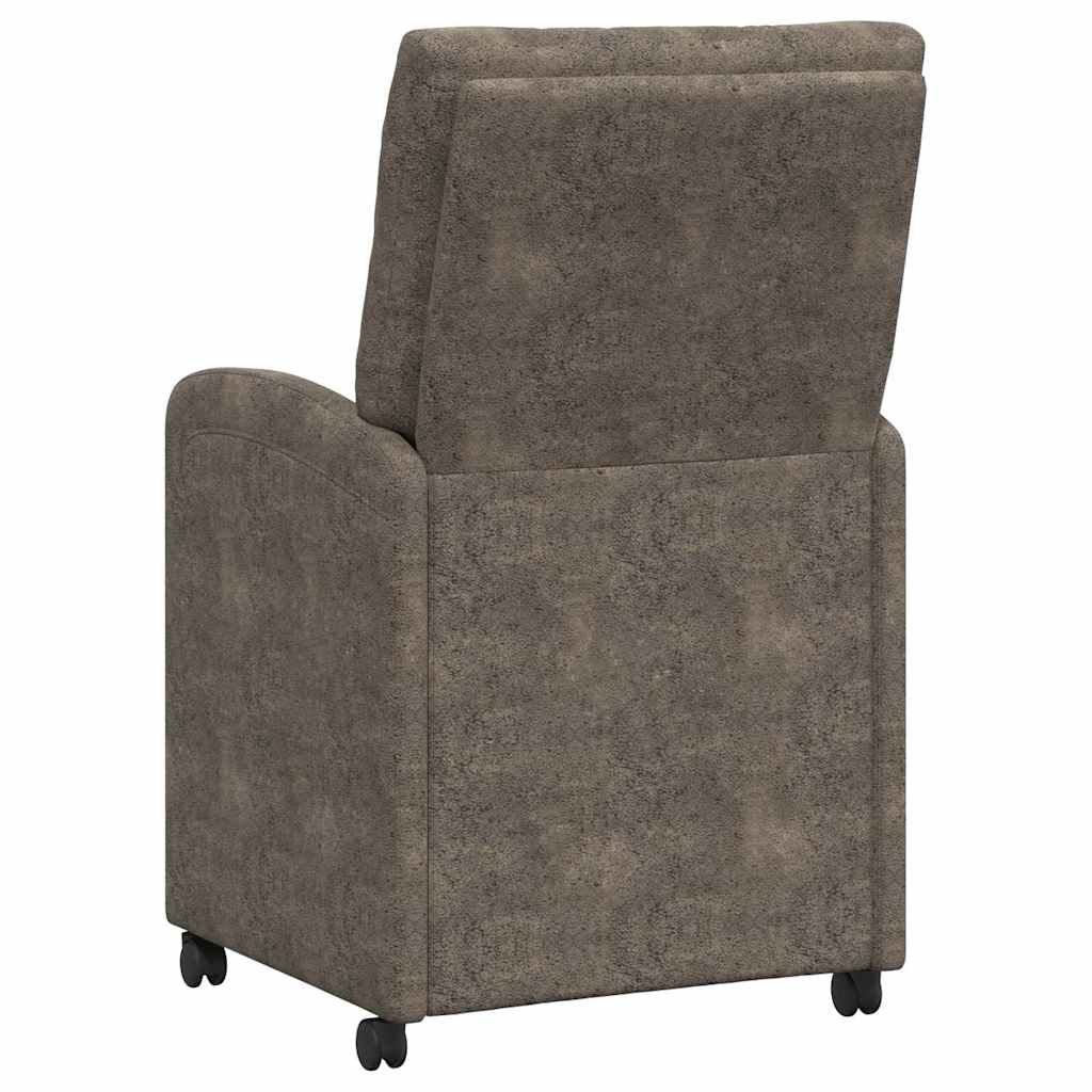 vidaXL Krzesełka jadalne na kółkach 2 pcs ciemno szary 58 x 67 x 97 cm