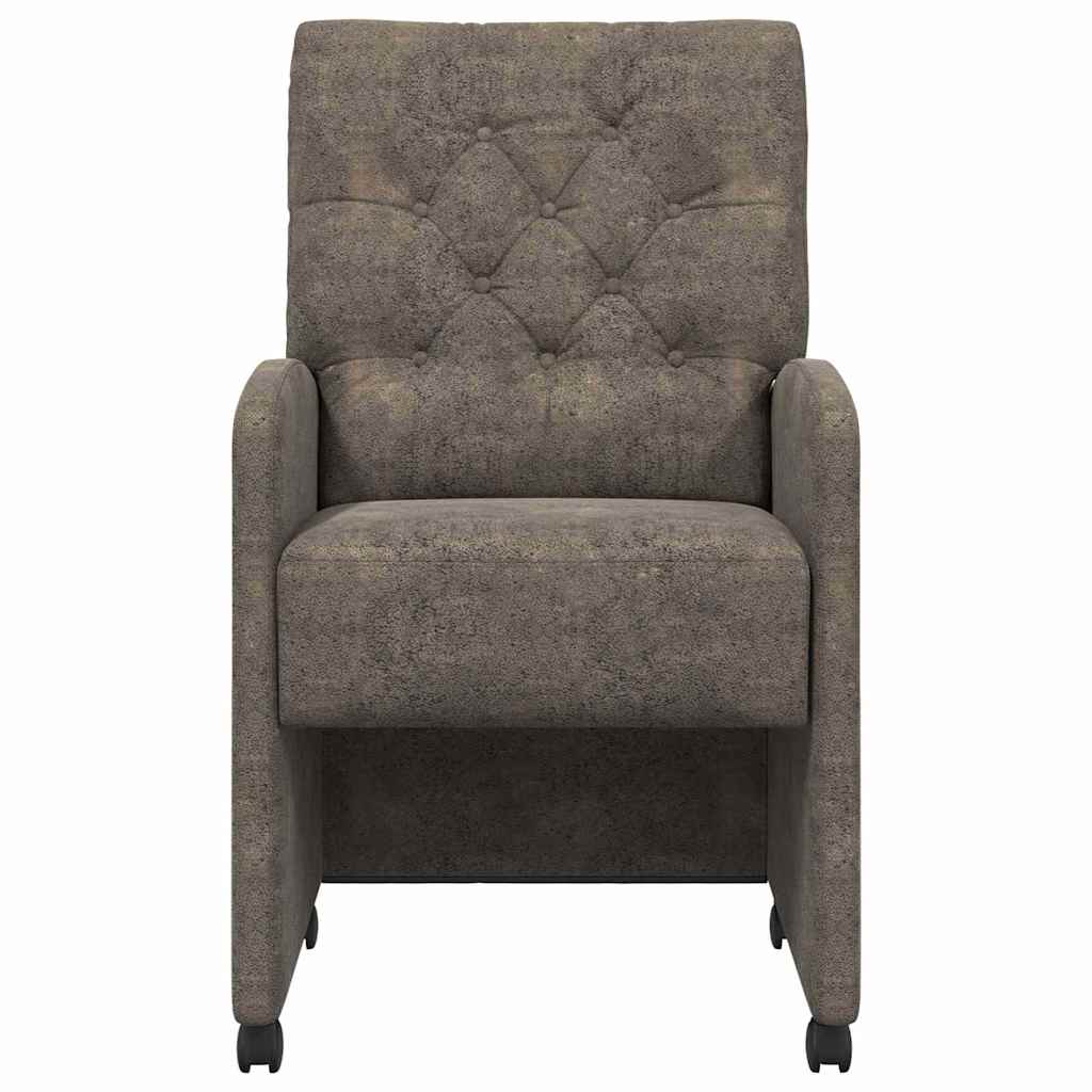 vidaXL Krzesełka jadalne na kółkach 2 pcs ciemno szary 58 x 67 x 97 cm