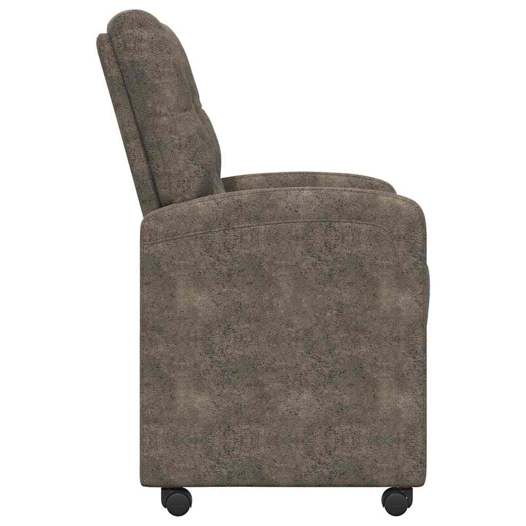vidaXL Krzesełka jadalne na kółkach 2 pcs ciemno szary 58 x 67 x 97 cm