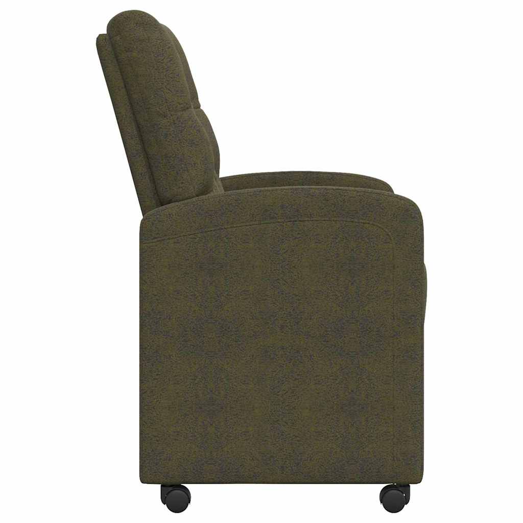 vidaXL Krzesełka jadalne na kółkach z kółkami 2 pcs Zielony wojskowy