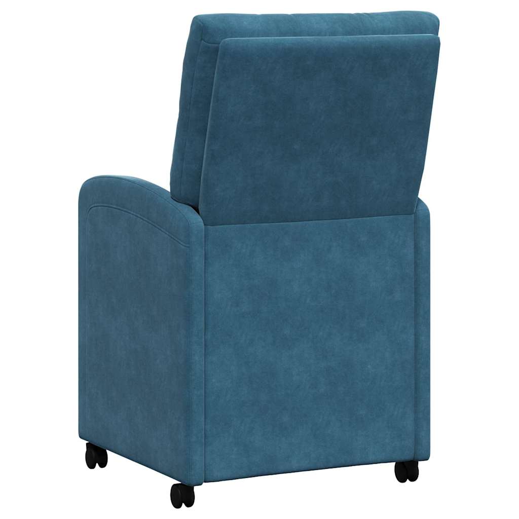 vidaXL Krzesełka jadalne na kółkach 2 pcs Niebieski 58 x 67 x 97 cm